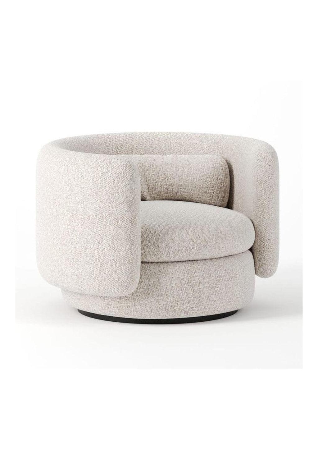 Round Bouclé Swivel Chair