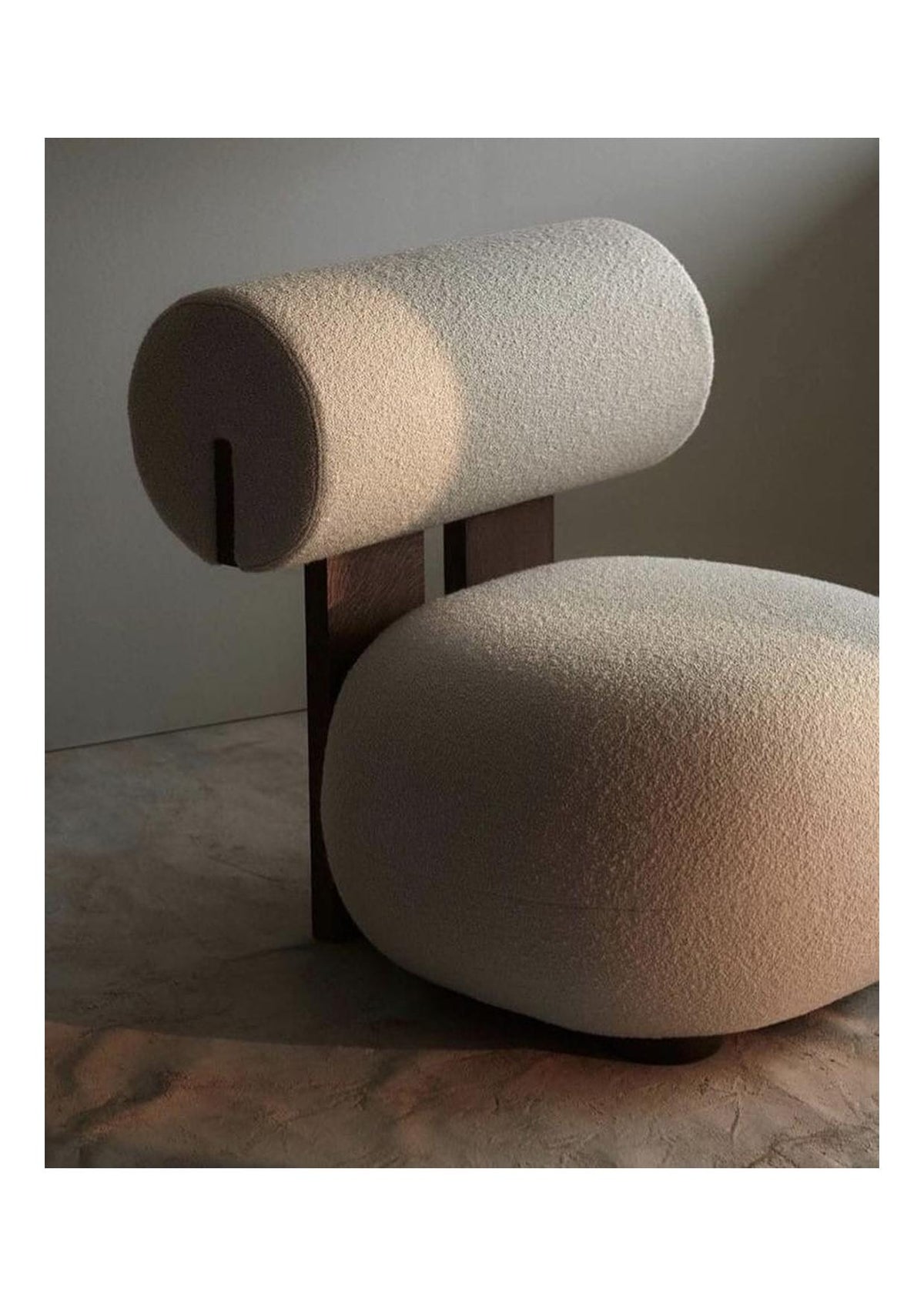 Bolster-Back Bouclé Chair