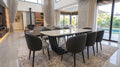 Marble Top Dining Set, Charcoal Chairs